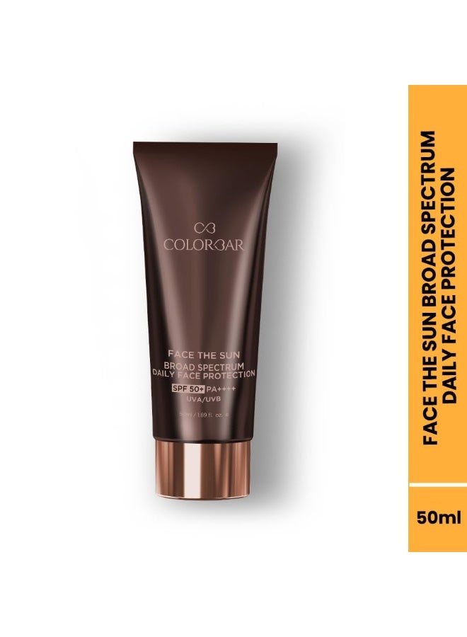 Colorbar Face the Sun Broad Spectrum Daily Face Protector, 50 ml | Enriched with Olive Leaf Extract and Vitamin E | 100% Vegan, Paraben Free and cruelty free - Image 2